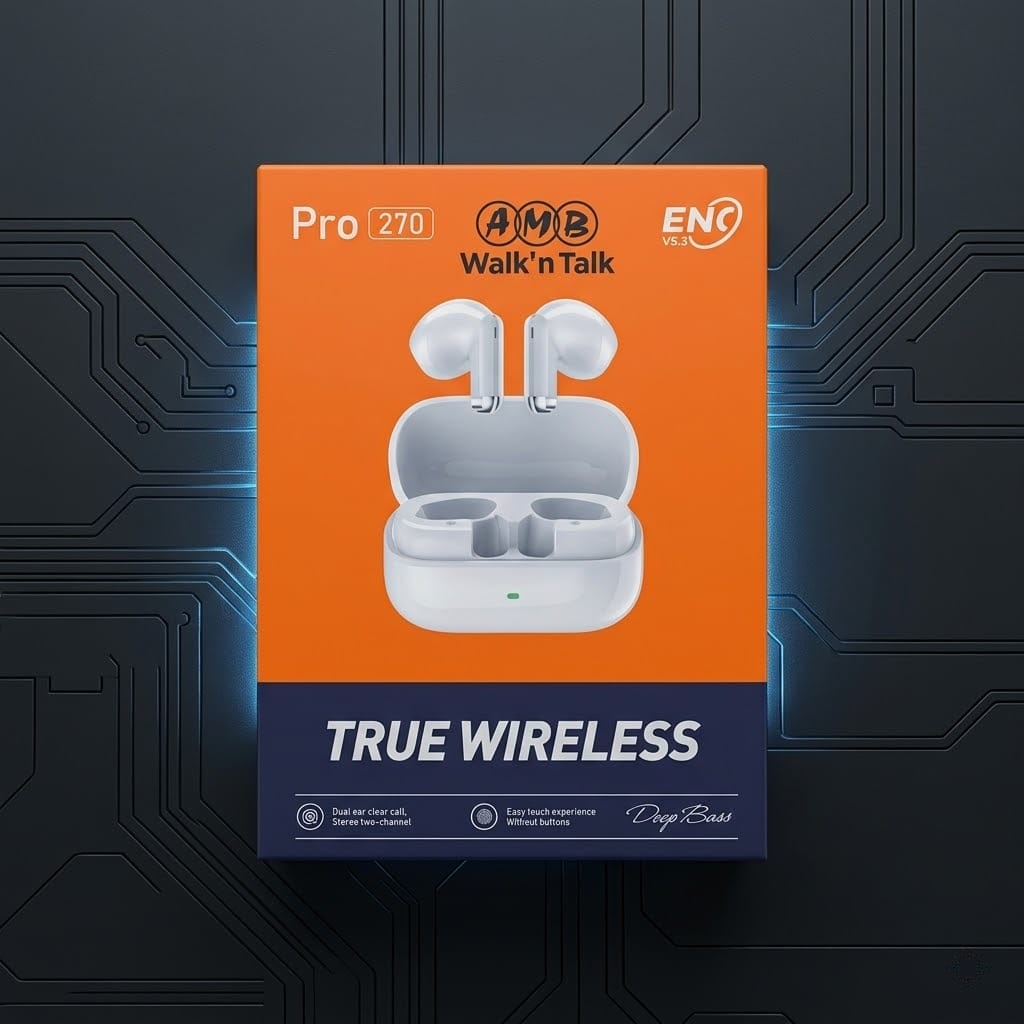 Audionic True Wireless Pro 270 Earbuds – Clear Sound & Long Battery Backup