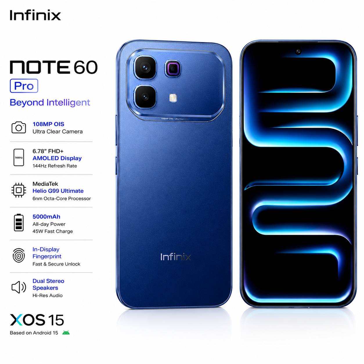 Infinix NOTE 60 Pro – 6.78" 144Hz AMOLED Display, Snapdragon 7s Gen 4, 6500mAh Battery (8GB + 256GB)