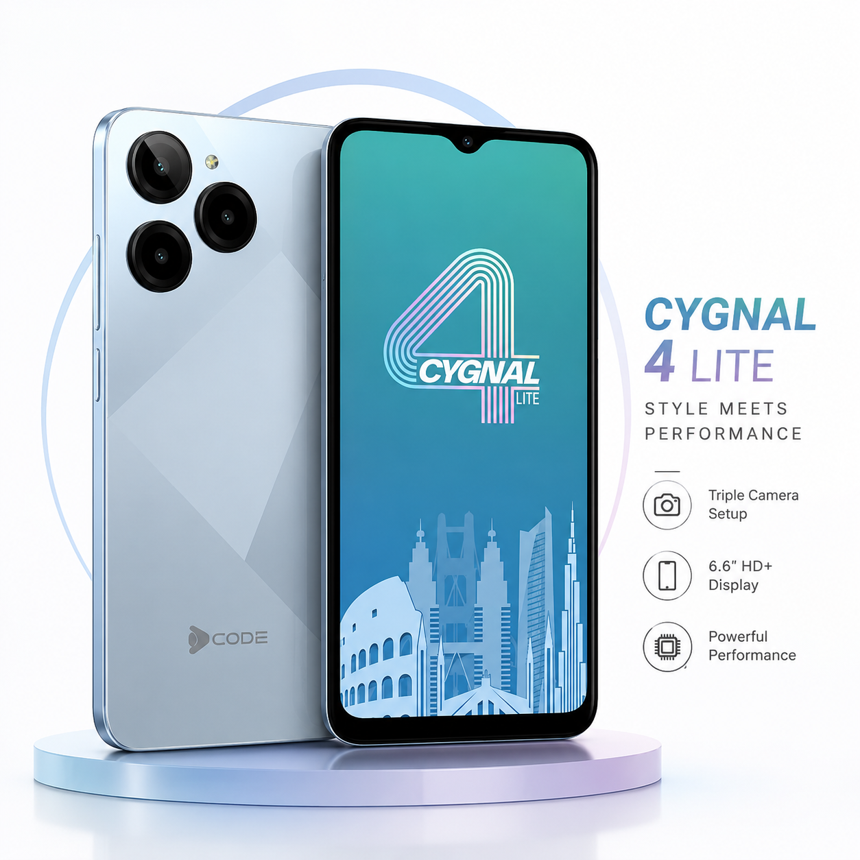 Dcode Cygnal 4 (10GB RAM (4GB + 6GB Extended) + 128GB Storage) – 5000mAh Battery, 50MP AI