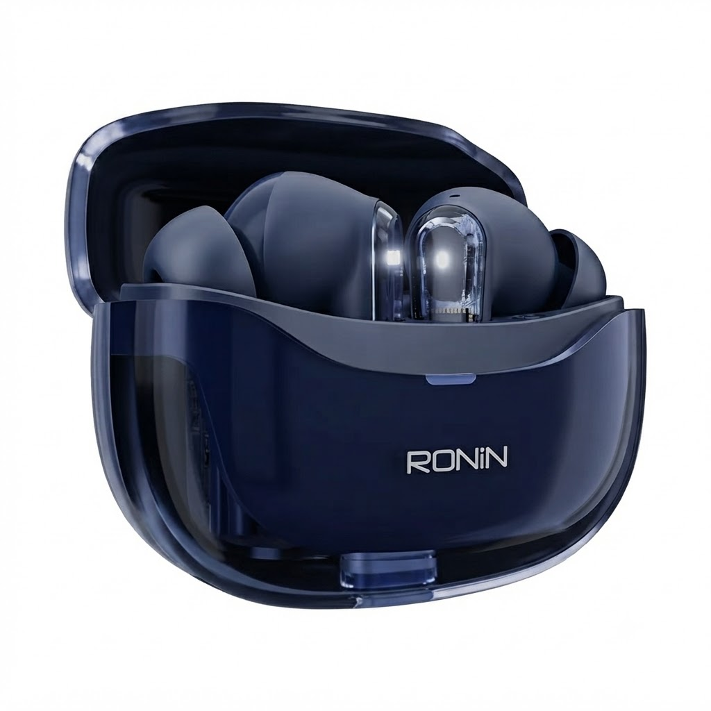 Ronin Lucid R-7135 Wireless Earbuds – Bluetooth 5.4, Quad Mic ENC, 10mm Drivers, Dual Device