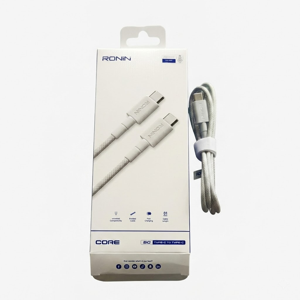 RONIN R2040 Type-C to Type-C Fast Charging Cable – High-Speed Power Delivery Cable