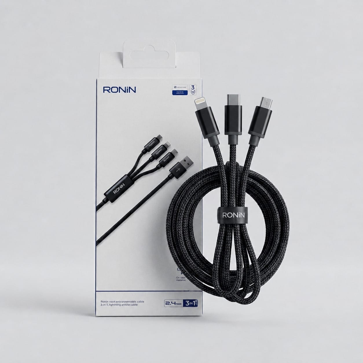 RONIN 3-in-1 Fast Charging Cable – Multi-Device Universal Charging Cable