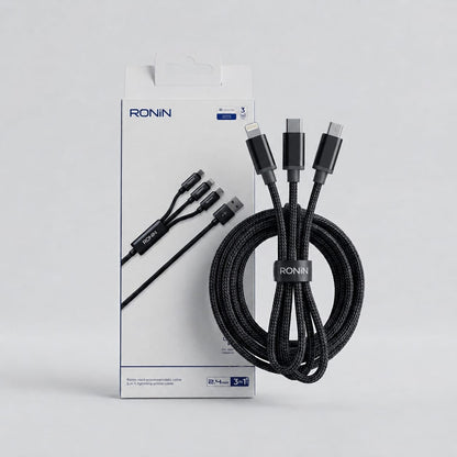 RONIN 3-in-1 Fast Charging Cable – Multi-Device Universal Charging Cable