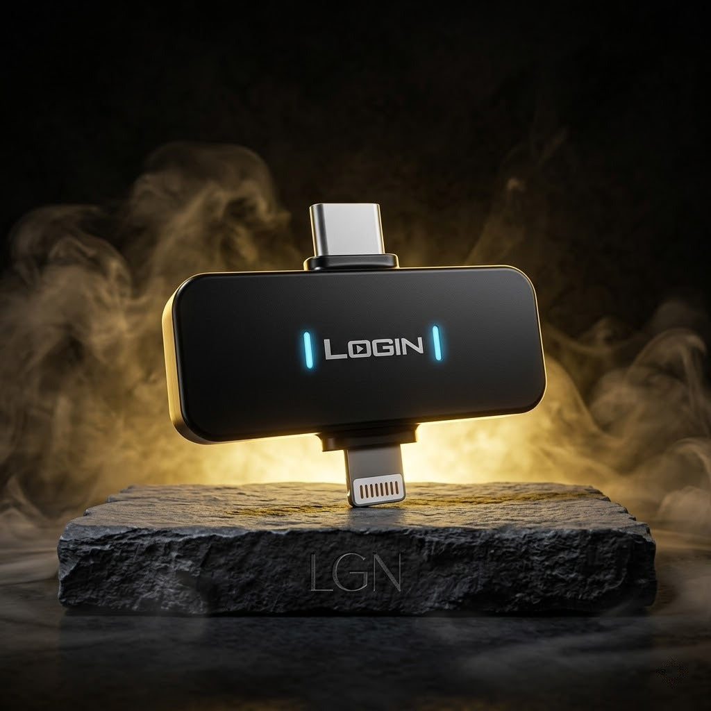 LOGIN L-250 Micron Wireless Vlogging Microphone – AI ANC, Dual Mic, 30m Wireless Range