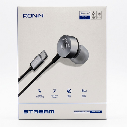 RONIN R27 Type-C Handsfree – Premium Wired Earphones with Deep Bass
