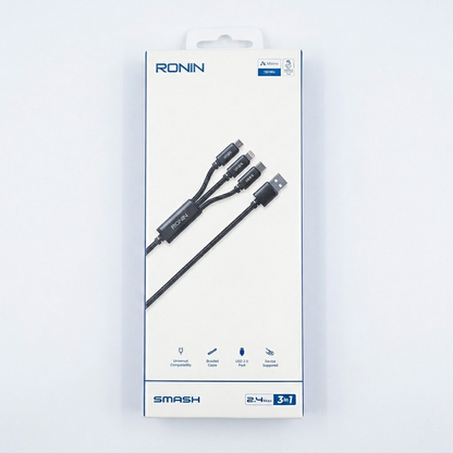 RONIN 3-in-1 Fast Charging Cable – Multi-Device Universal Charging Cable