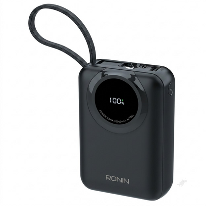 Zapster R-4040 20,000mAh Fast Charging Power Bank | 35W Max Output, Built-in Cables, & Digital Display Indicator