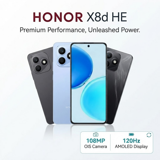 HONOR X8d HE Smartphone | 8GB RAM, 256GB Storage, 108MP OIS Camera, 7000mAh Battery, 120Hz AMOLED Display
