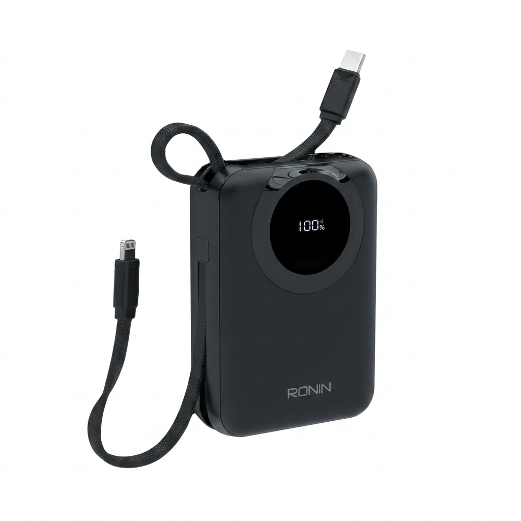 Zapster R-4040 20,000mAh Fast Charging Power Bank | 35W Max Output, Built-in Cables, & Digital Display Indicator