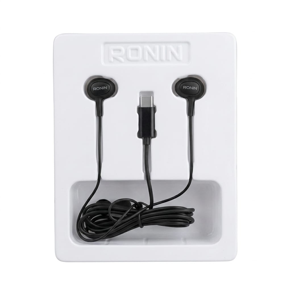 RONIN R9 Type-C Handsfree – Premium Wired Earphones with Clear Sound