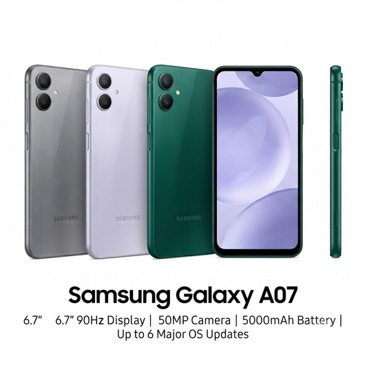 Samsung Galaxy A07 4G Smartphone | 6.7" 90Hz Display, 50MP Camera, 5000mAh Battery