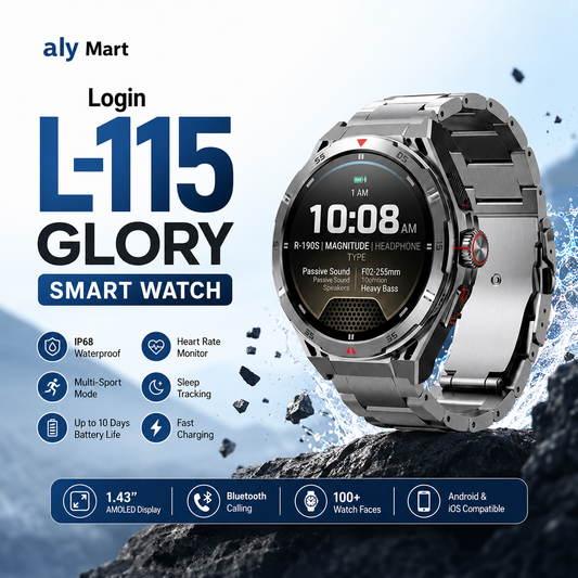 LOGIN L-115 Glory Smart Watch | AMOLED Display | GPS | Bluetooth Calling