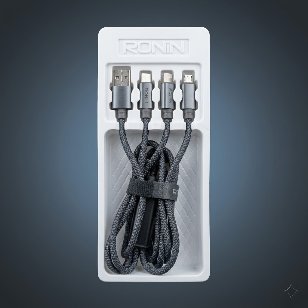 RONIN 3-in-1 Fast Charging Cable – Multi-Device Universal Charging Cable