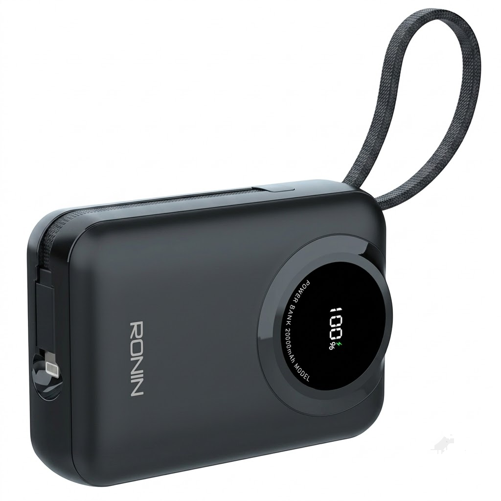 Zapster R-4040 20,000mAh Fast Charging Power Bank | 35W Max Output, Built-in Cables, & Digital Display Indicator