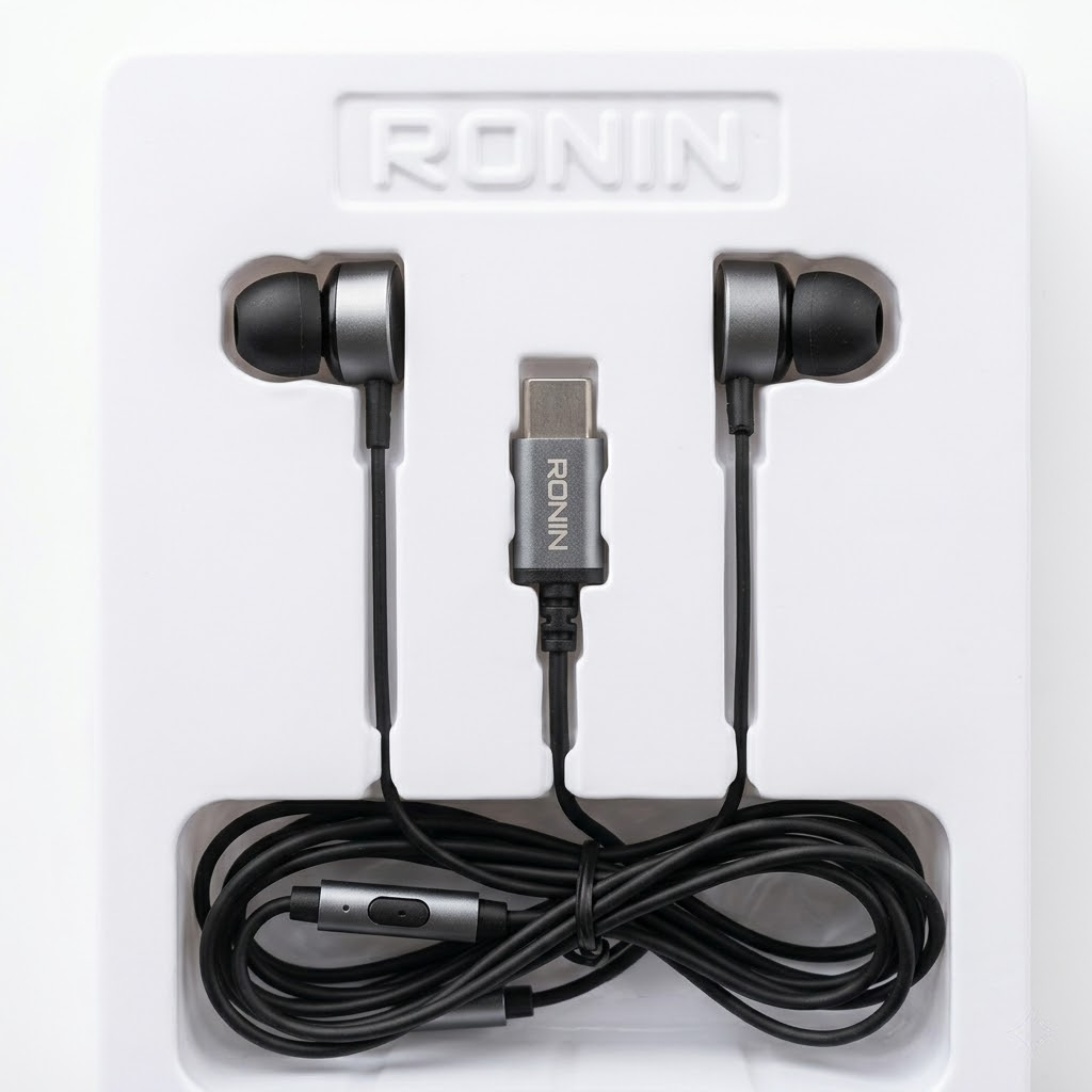 RONIN R27 Type-C Handsfree – Premium Wired Earphones with Deep Bass