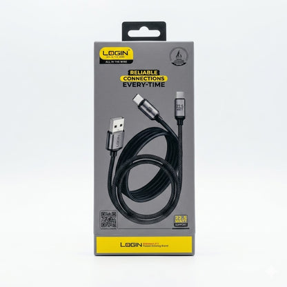 LOGIN L905 22.5W Type-C Fast Charging Cable – High-Speed USB to Type-C Charging Lead