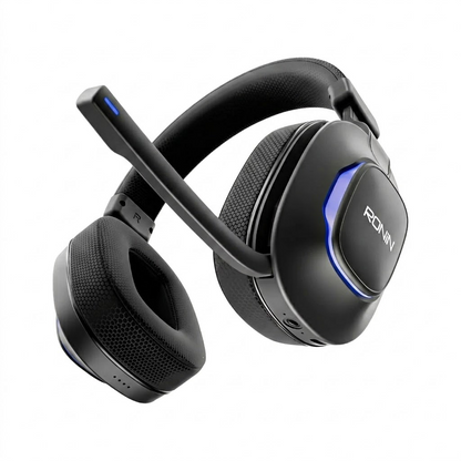 Ronin R-1515 Hurricane Wireless Gaming Headphone | 25ms Ultra-Low Latency Dongle, 40mm Drivers, & Bold RGB Lighting