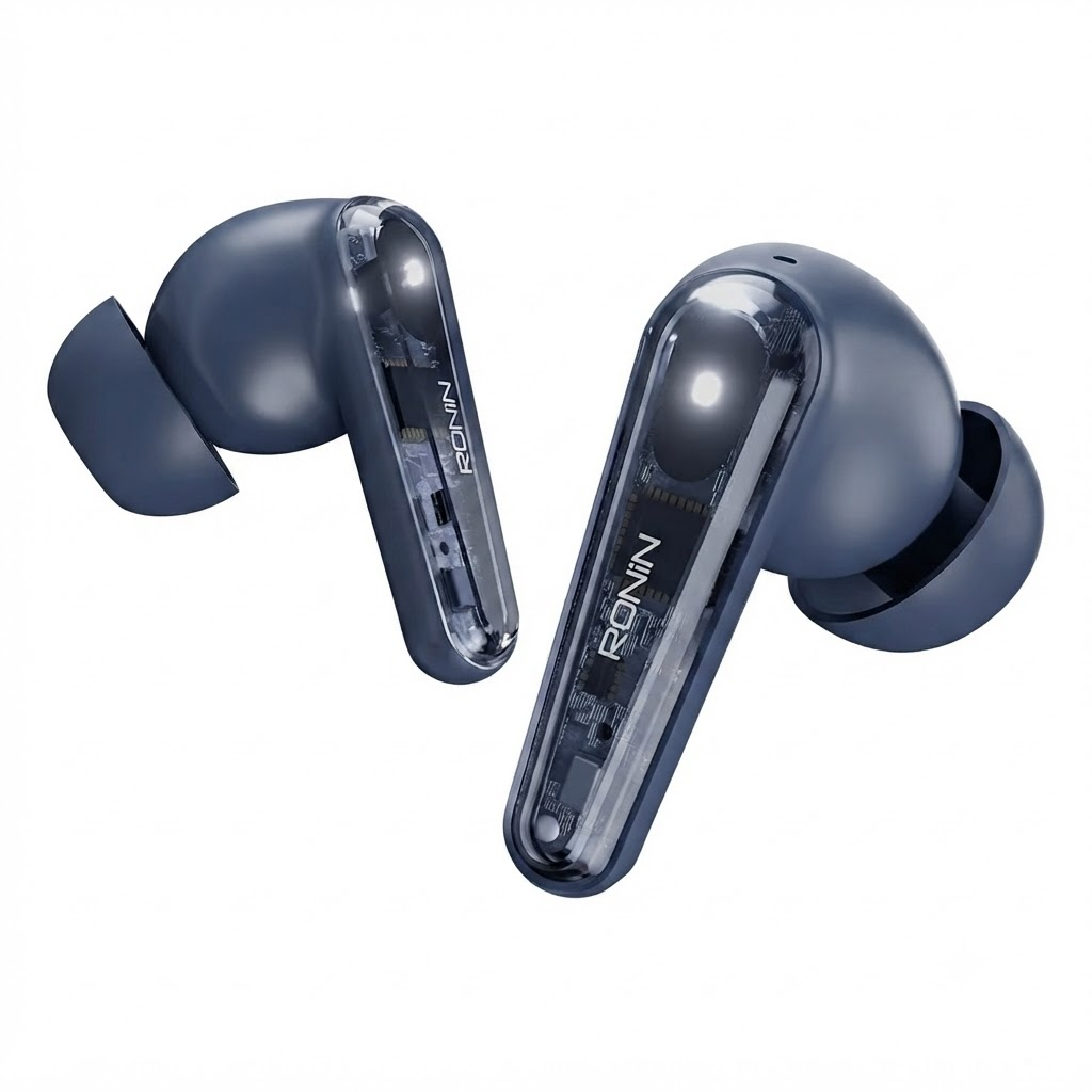 Ronin Lucid R-7135 Wireless Earbuds – Bluetooth 5.4, Quad Mic ENC, 10mm Drivers, Dual Device