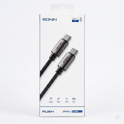RONIN R2050 240W Type-C to Type-C Fast Charging Cable – Ultra-Fast Power Delivery Cable