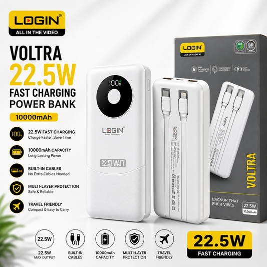 LOGIN L709 10000mAh Power Bank – Fast Charging Portable Backup Battery