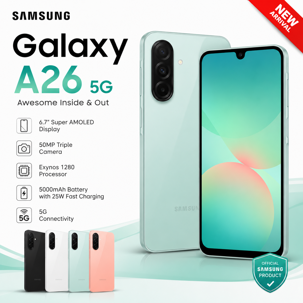 Samsung Galaxy A26 (8GB RAM + 256GB Storage)