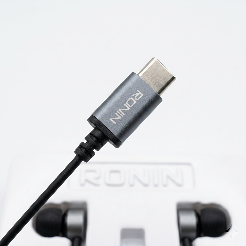 RONIN R27 Type-C Handsfree – Premium Wired Earphones with Deep Bass