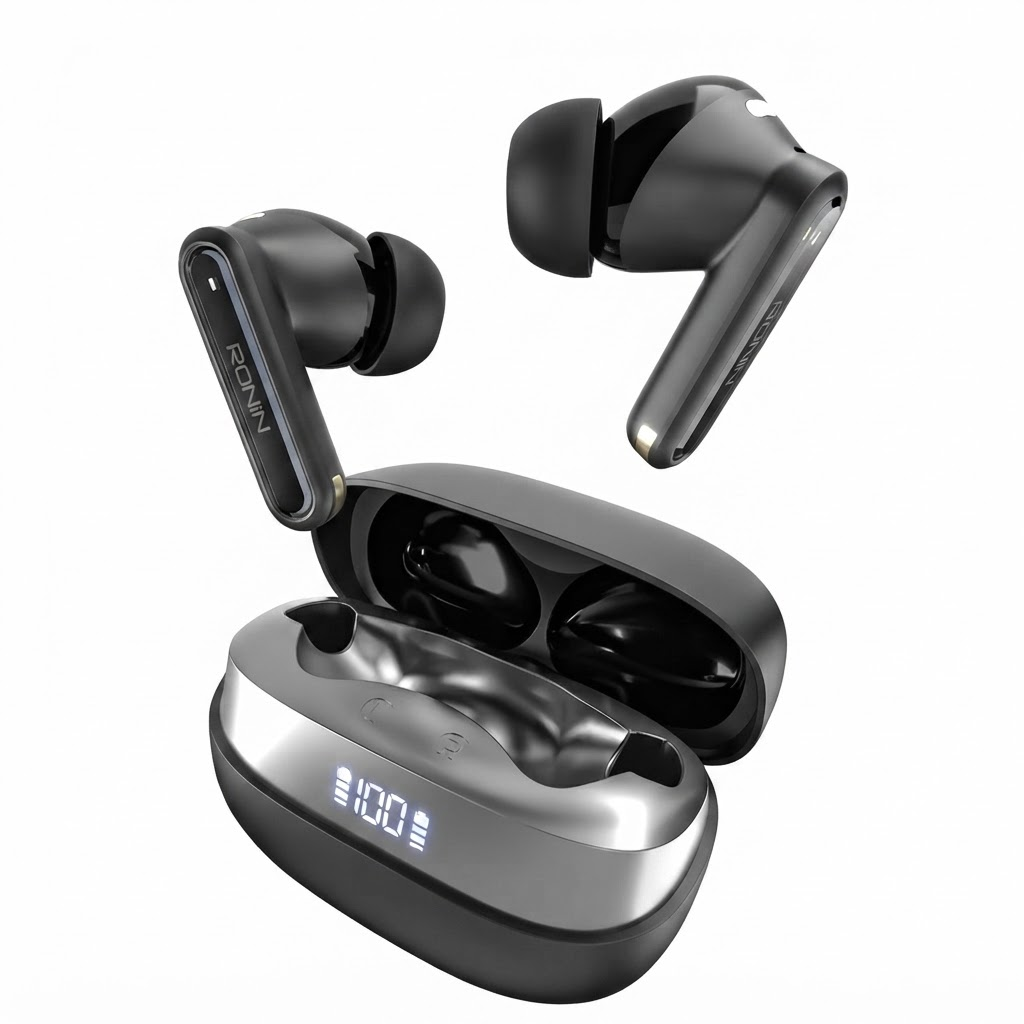 Ronin Vector R-7120 Wireless Earbuds – 25dB ANC, Quad Mic ENC & 13mm Drivers
