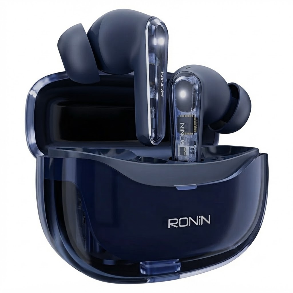 Ronin Lucid R-7135 Wireless Earbuds – Bluetooth 5.4, Quad Mic ENC, 10mm Drivers, Dual Device