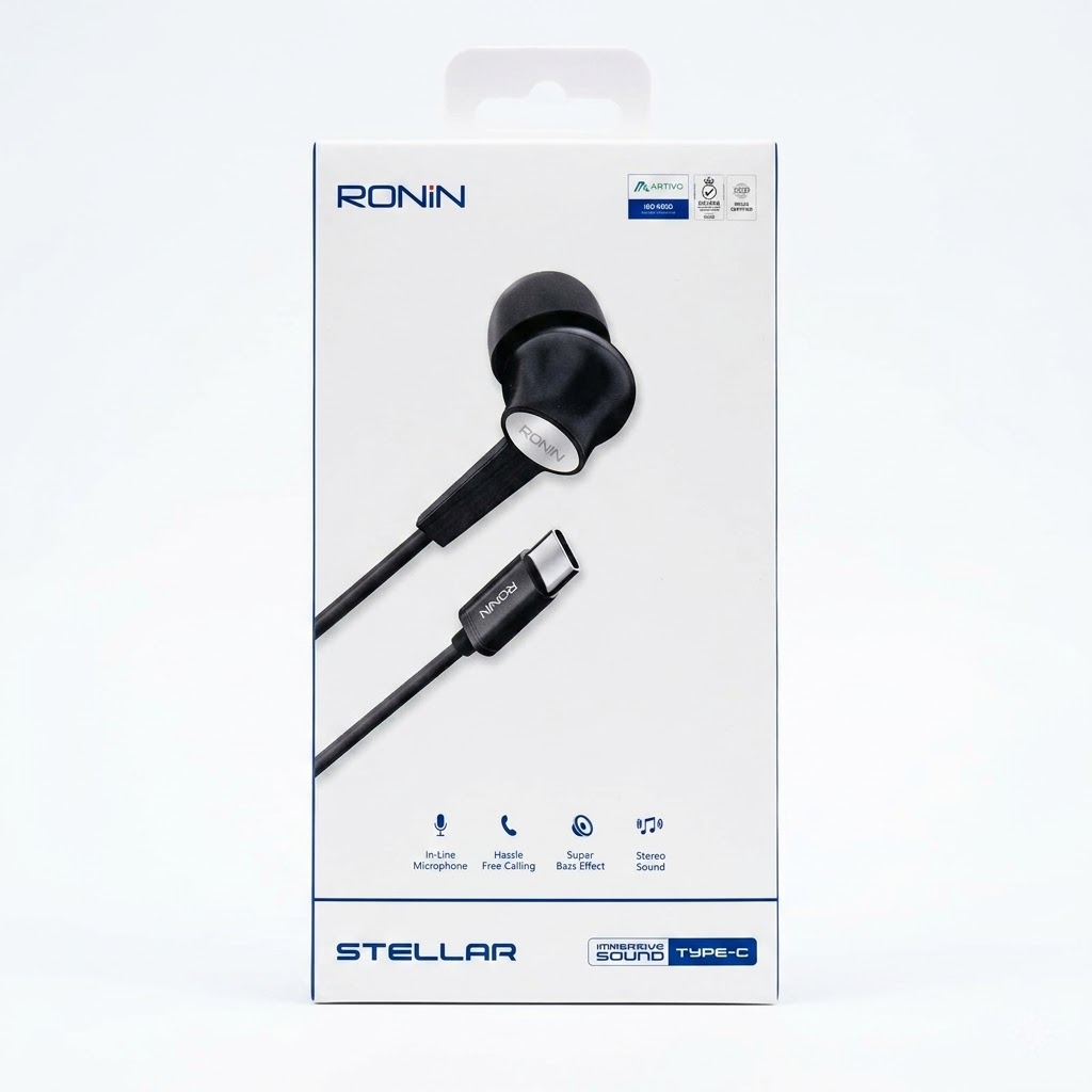 RONIN R29 Handsfree – Premium Wired Earphones with Clear Sound