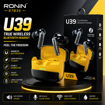 U39 True Wireless Bluetooth Earbuds – Bluetooth 5.3, HD Sound & Smart Touch Control