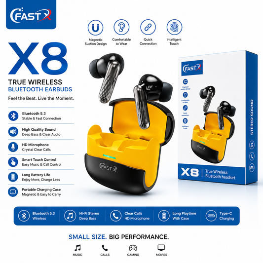 FAST X8 True Wireless Bluetooth Earbuds