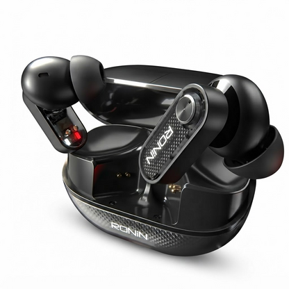 Ronin Glaze R-7145 Wireless Earbuds with Quad Mic ENC, Bluetooth 5.4 & Dual Device Connection