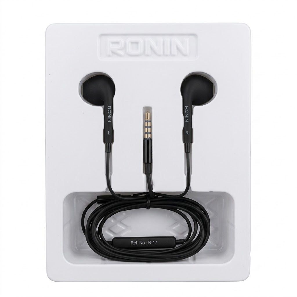 Ronin R-5 Type-C Crystal Clear Sound Handsfree | Ergonomic Lightweight Wired Earphones with Thunderous Bass