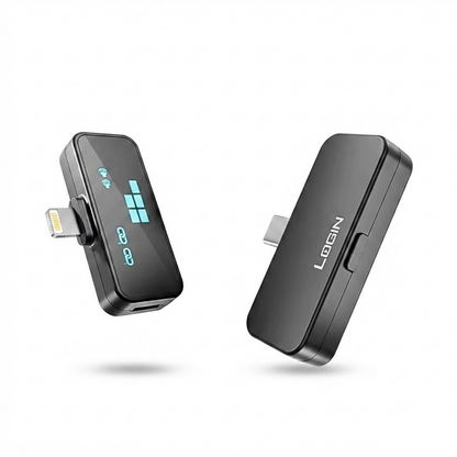 LOGIN Noiseless Wireless Microphone with AI Noise Reduction, 20M Wireless Range & Plug & Play