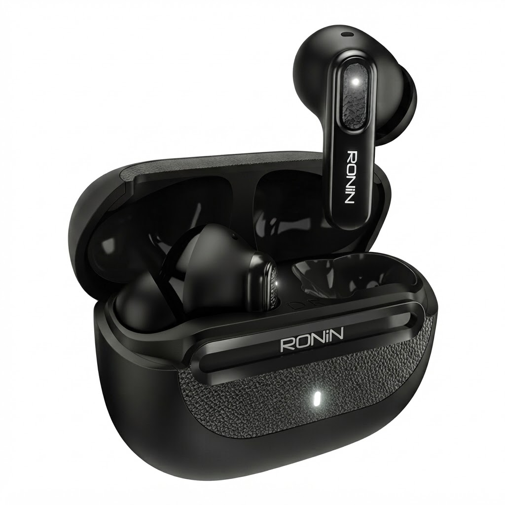 Ronin NOX R-7080 ANC Wireless Earbuds – Bluetooth 5.4, Quad Mic ENC & Dual Device Connection