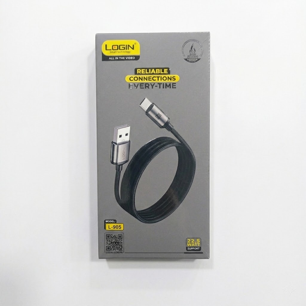 LOGIN L905 22.5W Type-C Fast Charging Cable – High-Speed USB to Type-C Charging Lead