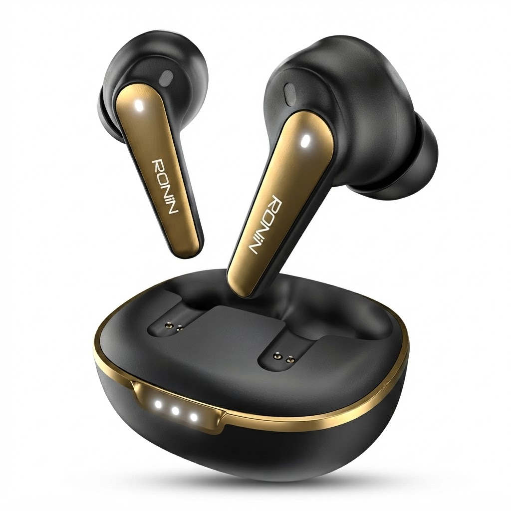 Ronin Eclipse R-7065 ANC Wireless Earbuds with AI ENC, Ronin Studio App & Bluetooth 5.3