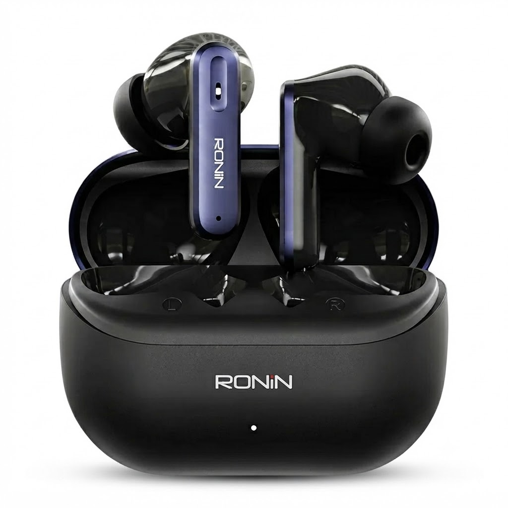 Ronin Vesper R-7075 ANC Wireless Earbuds with Bluetooth 5.3, Gaming Mode & Ronin Studio App