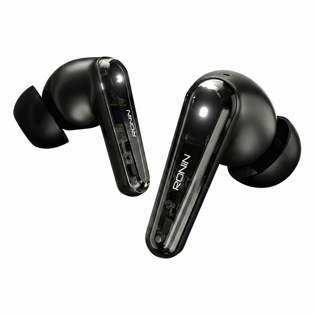 Ronin Lucid R-7135 Wireless Earbuds – Bluetooth 5.4, Quad Mic ENC, 10mm Drivers, Dual Device
