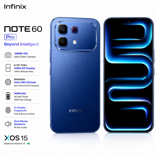 Infinix NOTE 60 Pro – 6.78" 144Hz AMOLED Display, Snapdragon 7s Gen 4, 6500mAh Battery (8GB + 256GB)