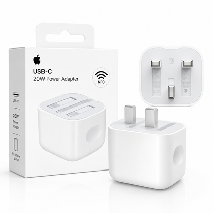 Apple 20W USB-C Power Adapter Fast Charger – PD Fast Charging Adapter for iPhone, iPad & USB-C Devices (White)